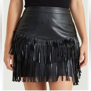 Alter’d State Vegan Black Fringe Skirt